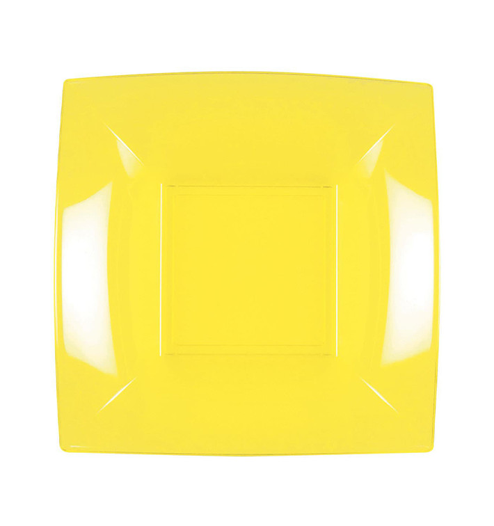 Assiette Plastique Réutilisable Creuse Jaune PP 180mm (300 Utés)