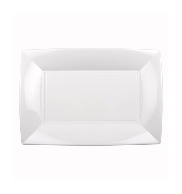 Plateau Plastique Blanc Nice PP 280x190mm (12 Utés)