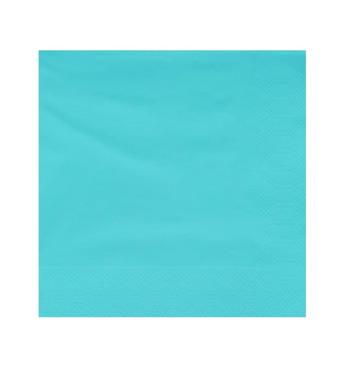 Serviette Papier à Cocktail 20x20cm Turquoise (6000 Utés)