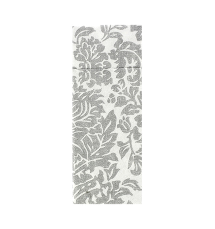 Serviette Kangourou Airlaid "Versailles" Gris 32x40cm 55g/m² (800 Utés)