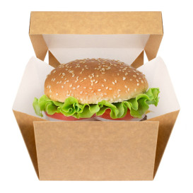 Boîte à Hamburger Gourmet Kraft 13x13x10cm (150 Utés)