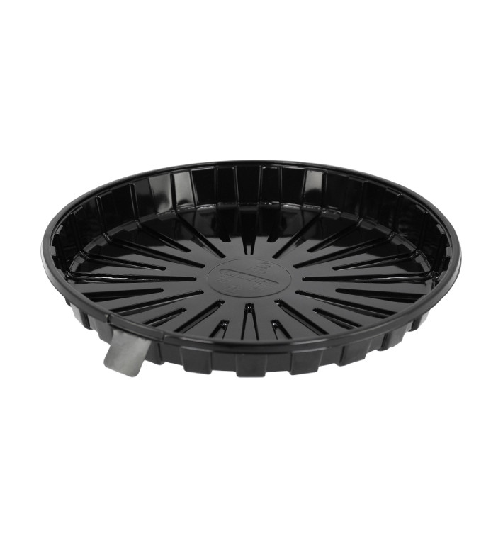 Plateau à Gâteaux APET Noir Ø24cm (10 Utés)