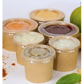 Pot à Sauce en Carton Kraft 100ml Ø7,3cm (50 Utés)