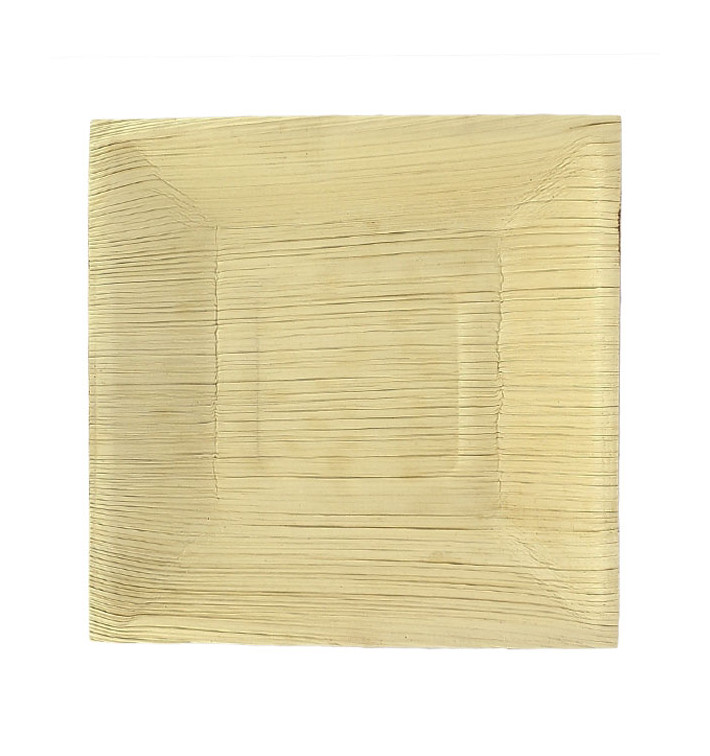 Assiette carrée en Feuilles de Palmier16,5x16,5cm (60 Unités)