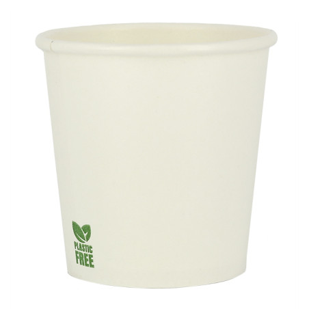 Gobelet en Carton sans Plastique 4Oz/120ml Blanc Ø6,2cm (100 Utés)