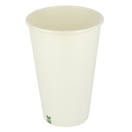 Gobelet en Carton sans Plastique 16 Oz/480ml Blanc Ø9cm (1.000 Utés)