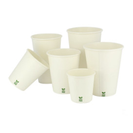 Gobelet en Carton sans Plastique 12 Oz/360ml Blanc Ø8cm (50 Unités)