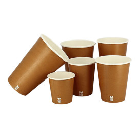 Gobelet en Carton sans Plastique 7 Oz/210ml "Caramel" Ø7cm (50 Unités)