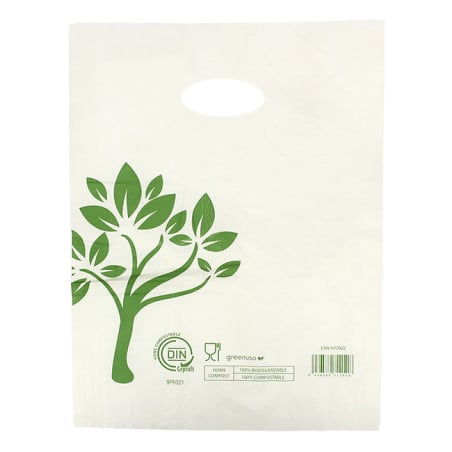 Sac avec Anses Découpées Home Compost “Be Eco!” 30x40cm 19µm (3.000 Utés)