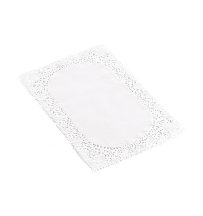 Dentelle en papier Rectangulaire Blanc 25x35cm (2000 Unités)