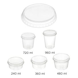 Récipient Compostable PLA Transparent 480ml (50 Utés)