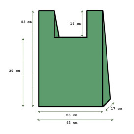 Sac à Bretelles 70% Recyclé “Colors” Vert 42x53cm 50µm (1.000 Utés)