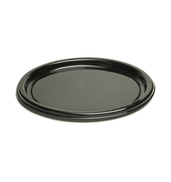 Assiette en Plastique Rigide Noire 18cm (250 Unités)