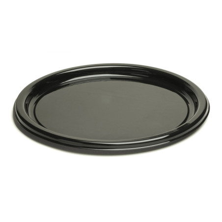 Assiette en Plastique Rigide Noire 18cm (250 Unités)