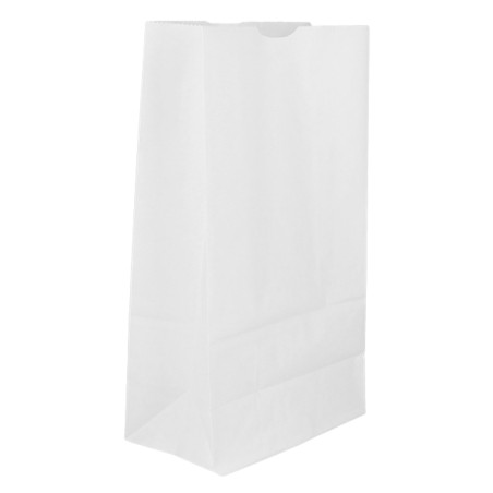 Sac en papier Kraft Blanc sans anses 50g/m² 12+8x24cm (1.000 Utés)