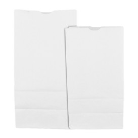 Sac en papier Kraft Blanc sans anses 50g/m² 12+8x24cm (1.000 Unités)