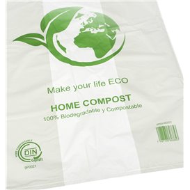 Sac plastique écologique et certifié compostable, un choix bénéfique e COLIS  DE 1000 DIM. CM 26 + 12 x 45 DESIGNATION Sacs bretelles Biodegradable Home  Compost 26 x 12 x 45 cm