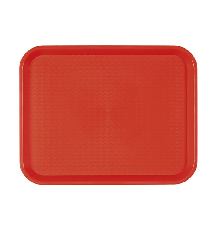 Plateau en Plastique Fast Food Rouge 30,5x41,4cm (1 Uté)