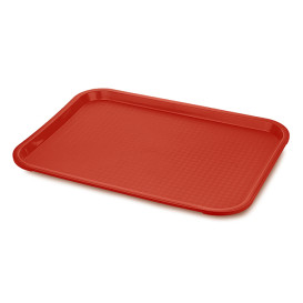 Plateau en Plastique Fast Food Rouge 30,5x41,4cm (1 Uté)