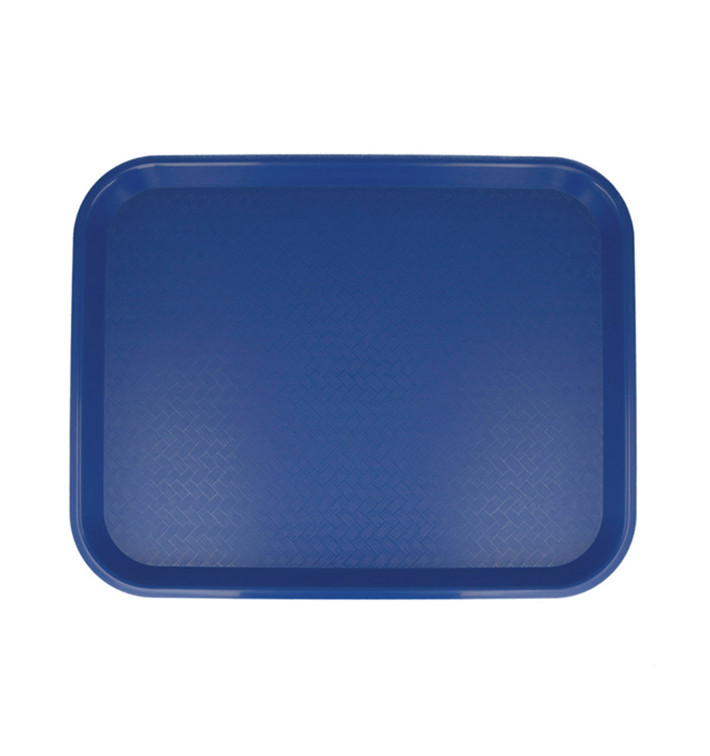 Plateau en Plastique Fast Food Bleu 35,5x45,3cm (12 Utés)