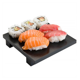 Base en Bambou Noir pour Sushi 15x15x2,5cm (1 Uté)