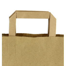 Sacs en Papier Kraft avec Anses Plates 80g/m² 28+17x29cm (50 Unités)