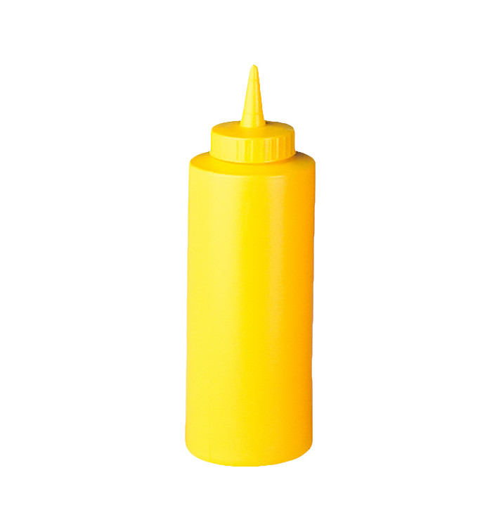 Bouteille pour Sauces Plastique Jaune 360ml (6 Utés)