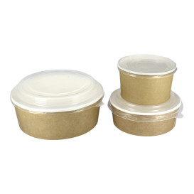 Pot en Carton Kraft avec couvecle PP 38 Oz/1120ml (100 Utés)