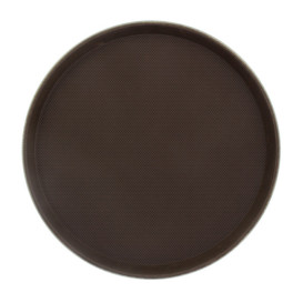 Plateau PP Rond Antidérapant Marron Ø40,0cm (1 Uté)