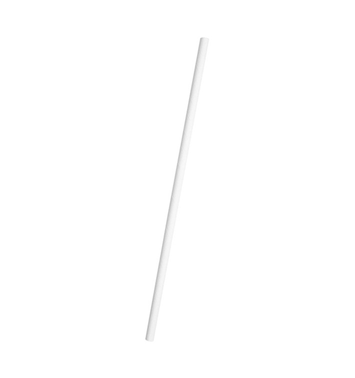 Paille Droite Papier Blanc Ø6mm 20cm (250 Utés)