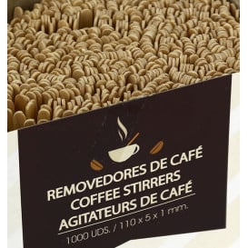 Agitateur en bois Naturel pour Café 110mm (25000 Utés)