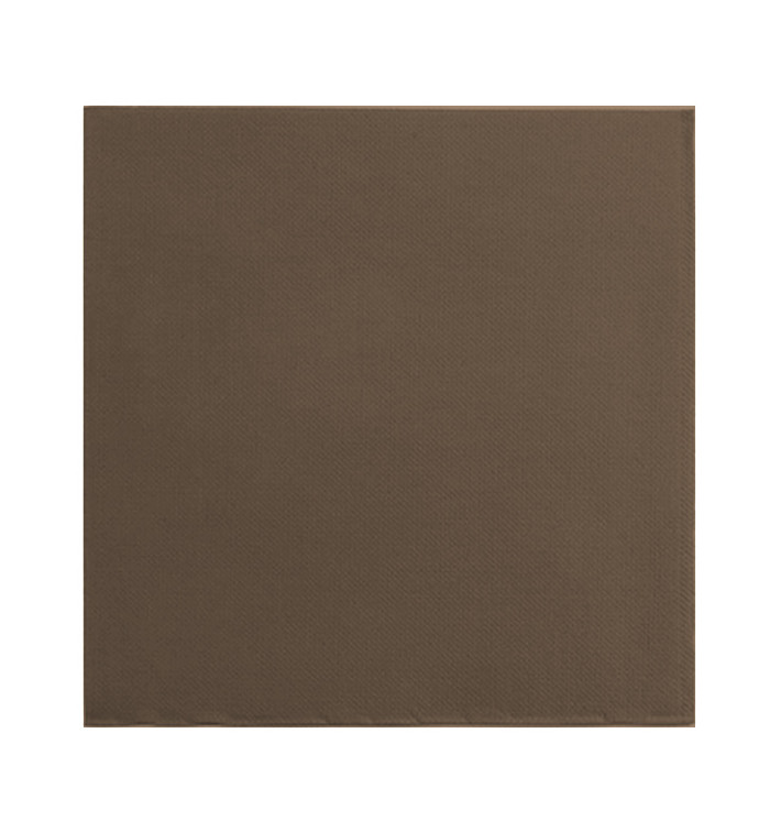 Serviette Papier Double Point 25x25cm Marron (1400 Utés)