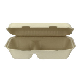 Boîte en Canne à Sucre 2 C Naturel 225x165x64mm (500 Utés)