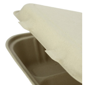 Boîte en Canne à Sucre 2 C Naturel 225x165x64mm (500 Utés)