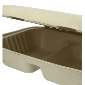 Boîte en Canne à Sucre 2 C Naturel 225x165x64mm (50 Utés)