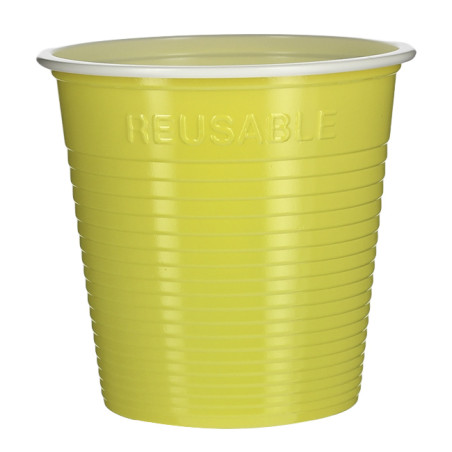 Gobelet Économique Réutilisable PS Bicolore Jaune 230ml (30 Utés)