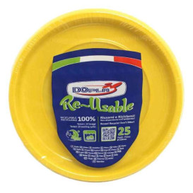 Assiette Plate Réutilisable Economique PS Jaune Ø17cm (300 Utés)