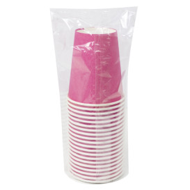 Gobelet en Carton sans Plastique 9 Oz/250ml "Colors" Rose Ø8cm (300 Utés)