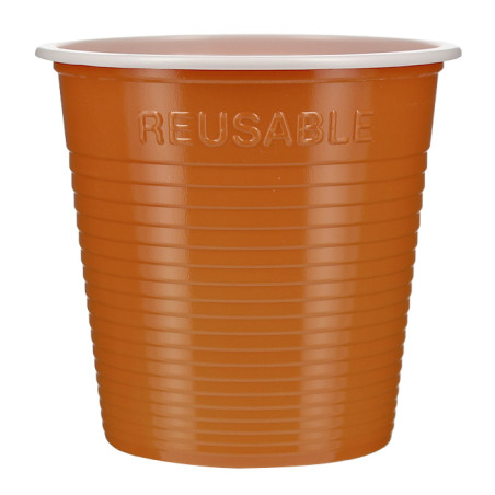 Gobelet Économique Réutilisable PS Bicolore Orange 230ml (420 Utés)