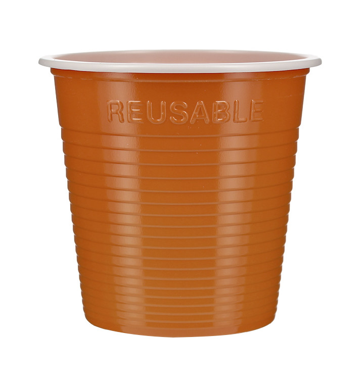 Gobelet Économique Réutilisable PS Bicolore Orange 160ml (30 Utés)