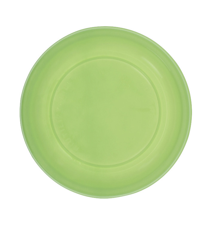 Assiette Plate Réutilisable Economique PS Vert Citron Ø17cm (300 Utés)