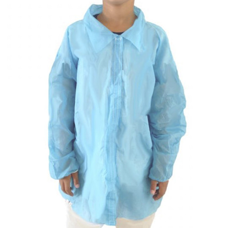 Blouse Enfant PP Bleu Velcro et Sans Poches (50 Utés)