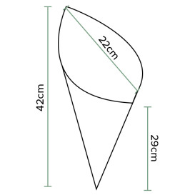 Cornet en Papier Ingraissable 420mm 600g (1.000 Utés)