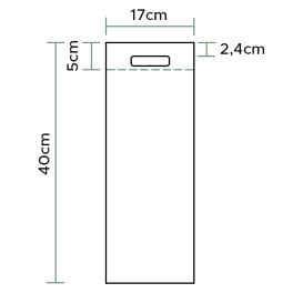 Sac Non-Tissé pour Bouteille Blanc 17+10x40cm (200 Utés)