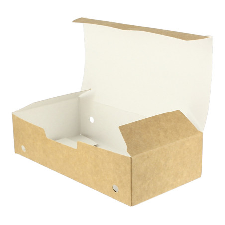 Boîte en Carton pour Frites Kraft Grande 20x10x5cm (375 Utés)