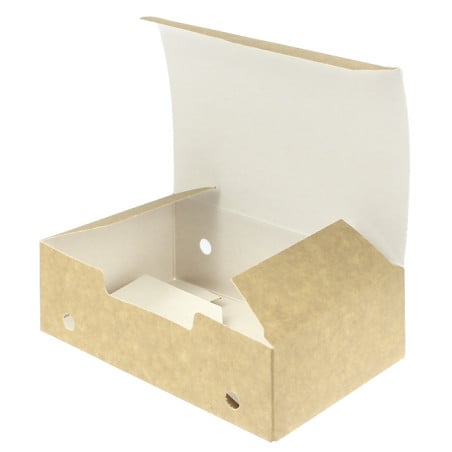 Boîte en Carton pour Frites Kraft Moyenne 14,5x9x4,5cm (25 Utés)