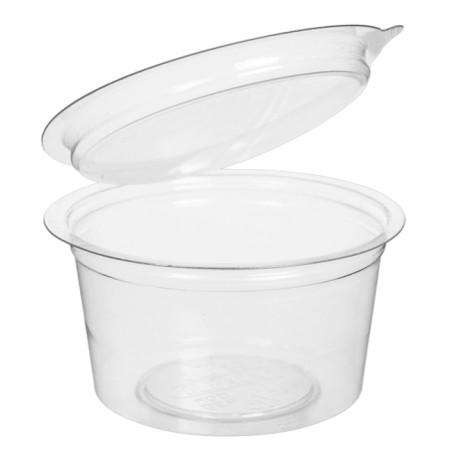 Pot Rond avec charnière APET Transparent 80ml (450 Utés)