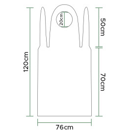 Tablier Polyéthylène 25 Microns 120x76cm Blanc (100 Utés)