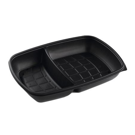 Barquette Plastique PP 2C Noir 1300ml 28x20x4cm (50 Utés)