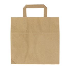 Sac Papier Kraft avec Anses Plates 70g/m² 26+18x26cm (50 Utés)